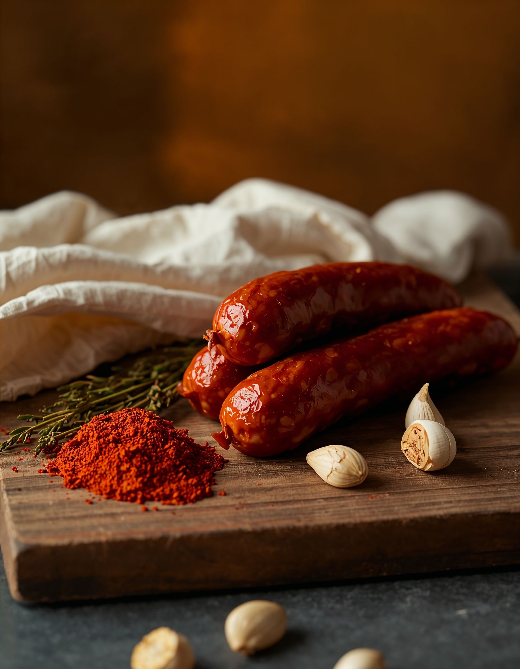 Close-up of chorizo with traditional spices